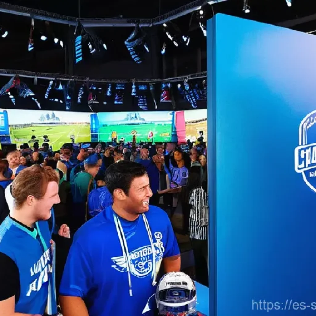 스포츠경영관리사와 스폰서 관리 사례 - **Prompt:** A vibrant sports stadium scene filled with diverse fans of all ages, including families ...