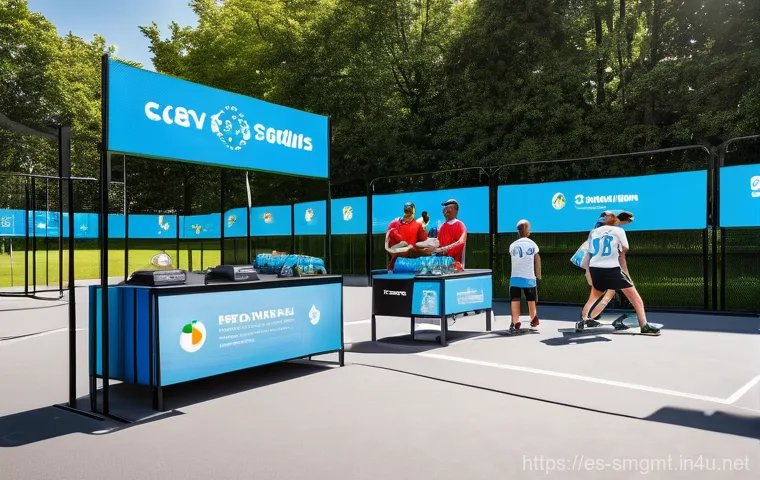 스포츠경영관리사 업무 프로세스 이해 - **Prompt:** A dynamic scene depicting a successful financial negotiation in the sports sector. Two d...