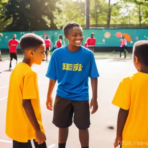 Home 27 스포츠경영관리사와 사회적 영향력 연구 - **Urban Youth Sports Festival with Mentorship**
A vibrant, sun-drenched image of a lively urban ...