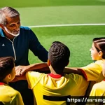 스포츠경영관리사와 스포츠 조직 운영 - A dynamic sports team huddle led by a confident coach demonstrating strong leadership, set in a mode...